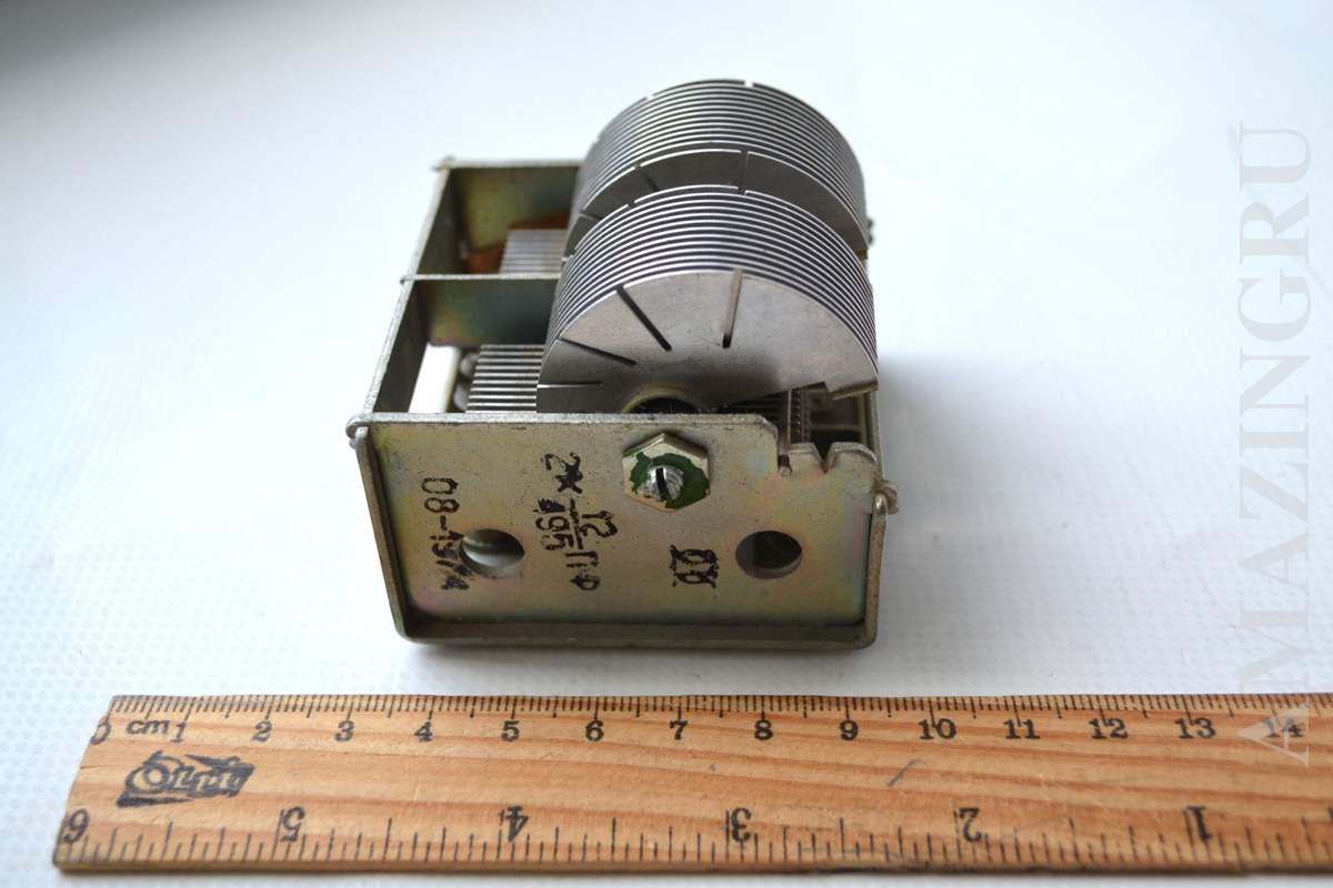 2 (Two) Section Air Variable Capacitor 2x 12-195pF Vintage Soviet USSR Working!_1_2_3