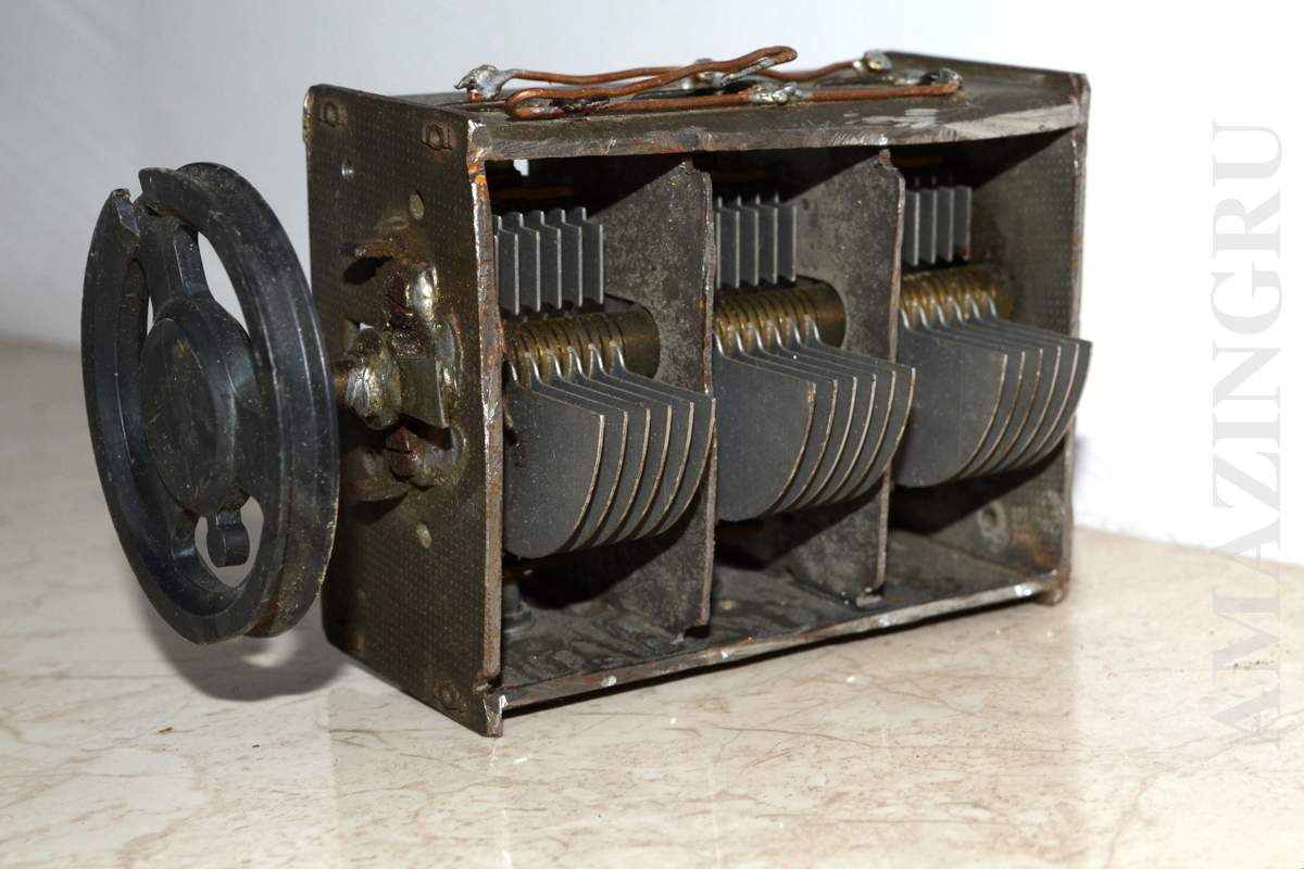 3 (Three) Section Air Variable Capacitor 3x 26-194pF Vintage Soviet USSR_1_2_3 3 (Three) Section Air Variable Capacitor 3x 26-194pF Vintage Soviet USSR_1_2_3