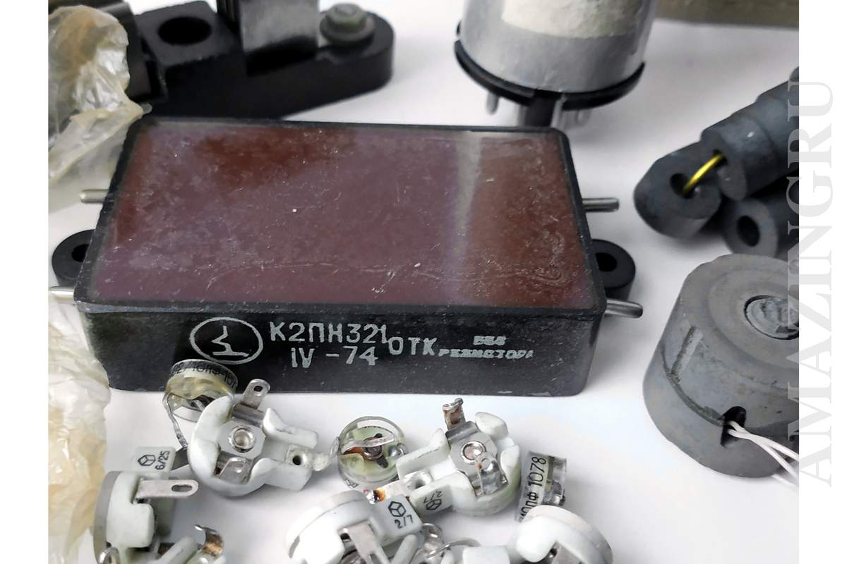 Set of Ferrite Rods, Rings, Diode Bridge, Variable Resistor, Arrester Tube R-350_1_2_3_4 Set of Ferrite Rods, Rings, Diode Bridge, Variable Resistor, Arrester Tube R-350_1_2_3_4