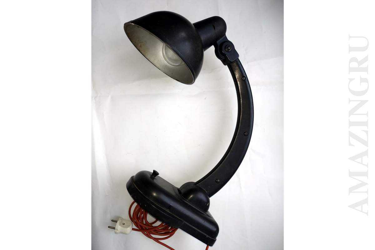 Vintage Soviet Industrial Desk KGB Stalin Lamp Karbolit Bakelite USSR_1