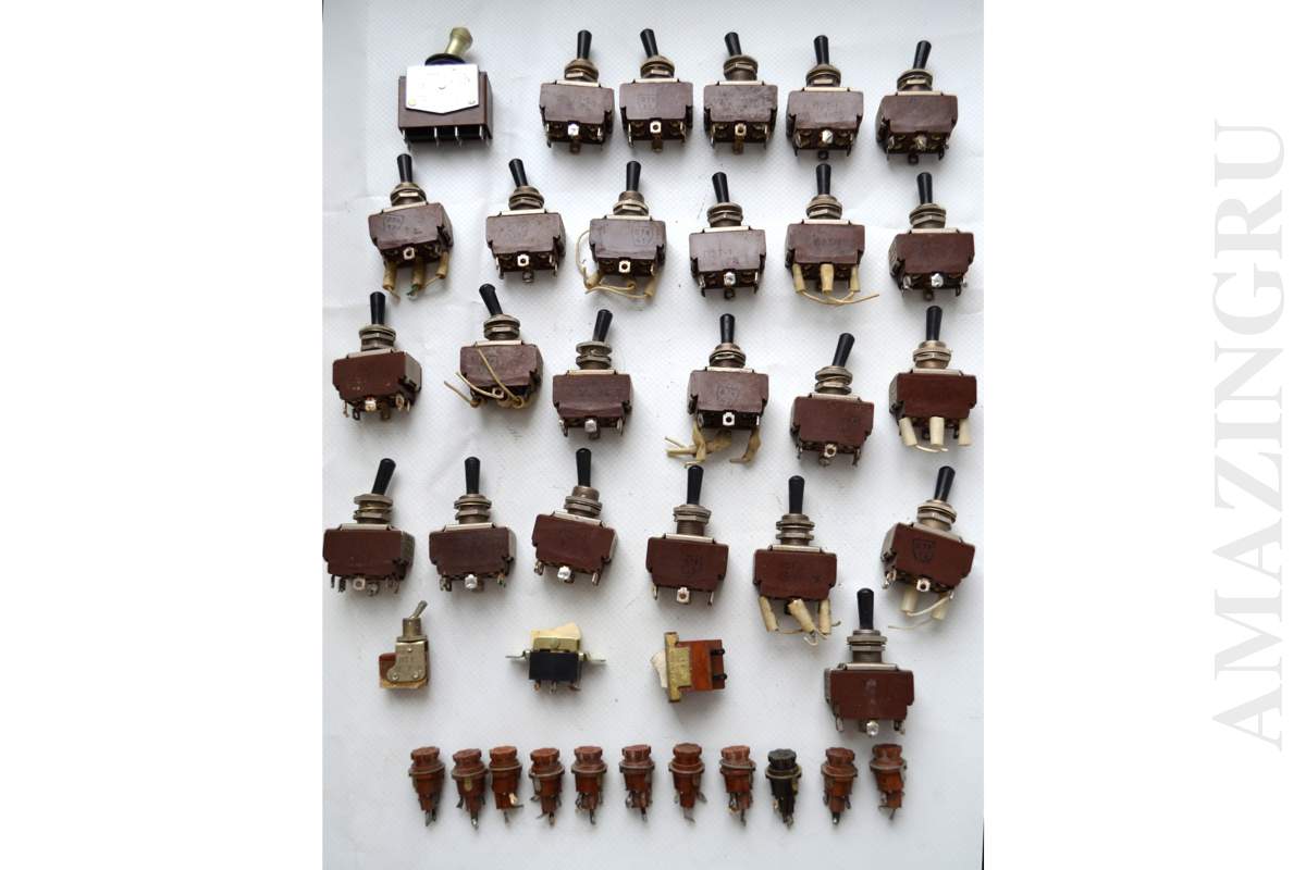 Mix Set of Vintage Soviet Toggle Switch TV1-4, P2T-1, MT-1 & Fuse Socket Mix Set of Vintage Soviet Toggle Switch TV1-4, P2T-1, MT-1 & Fuse Socket