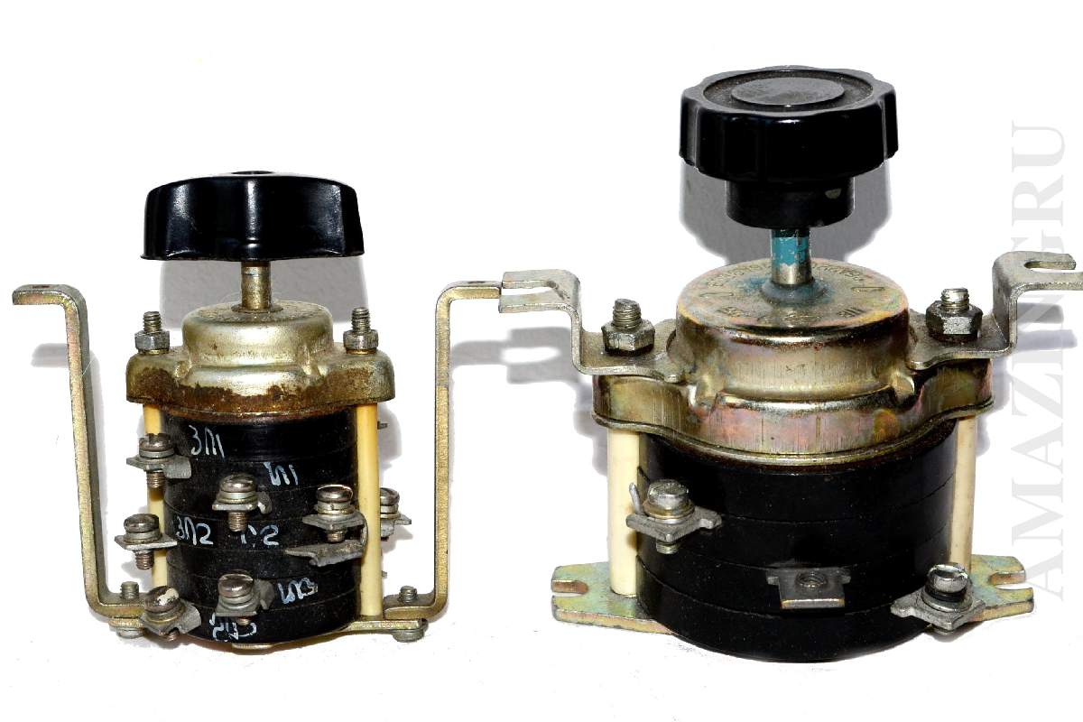 2x Rotary Switch PV3-25 (25A 220V; 16A 380V); PP3-10 (10A 220V; 6A 380V) Soviet