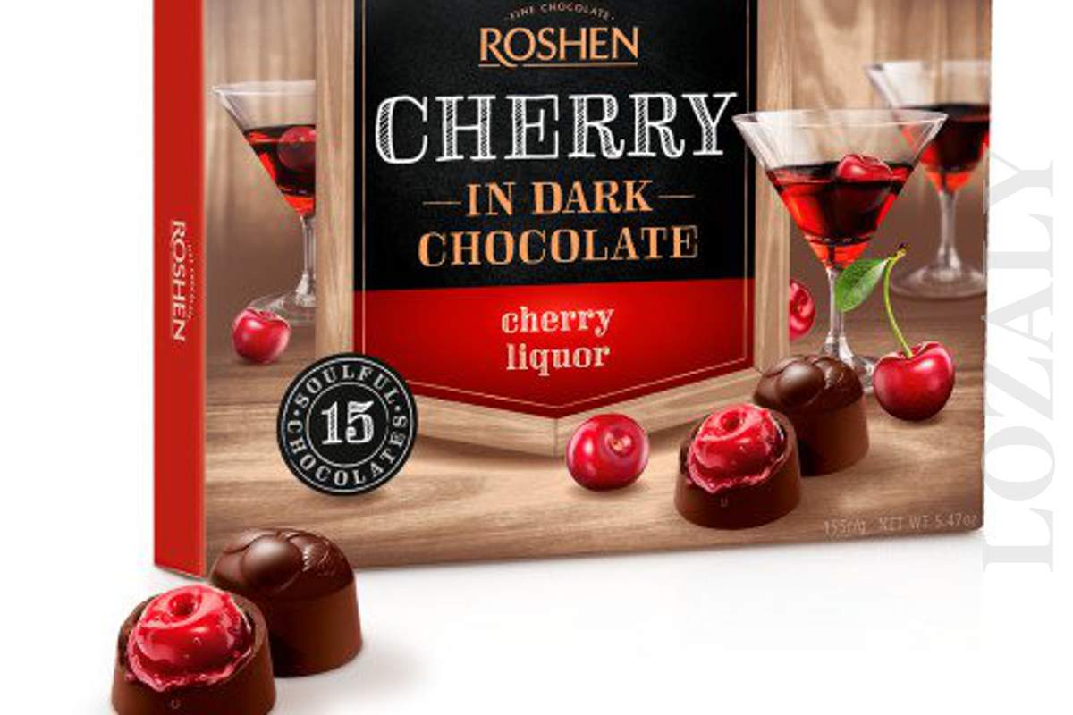 Gift Box Sweets ROSHEN Candy "Cherry in Chocolate" with Cherry Liquor 155g