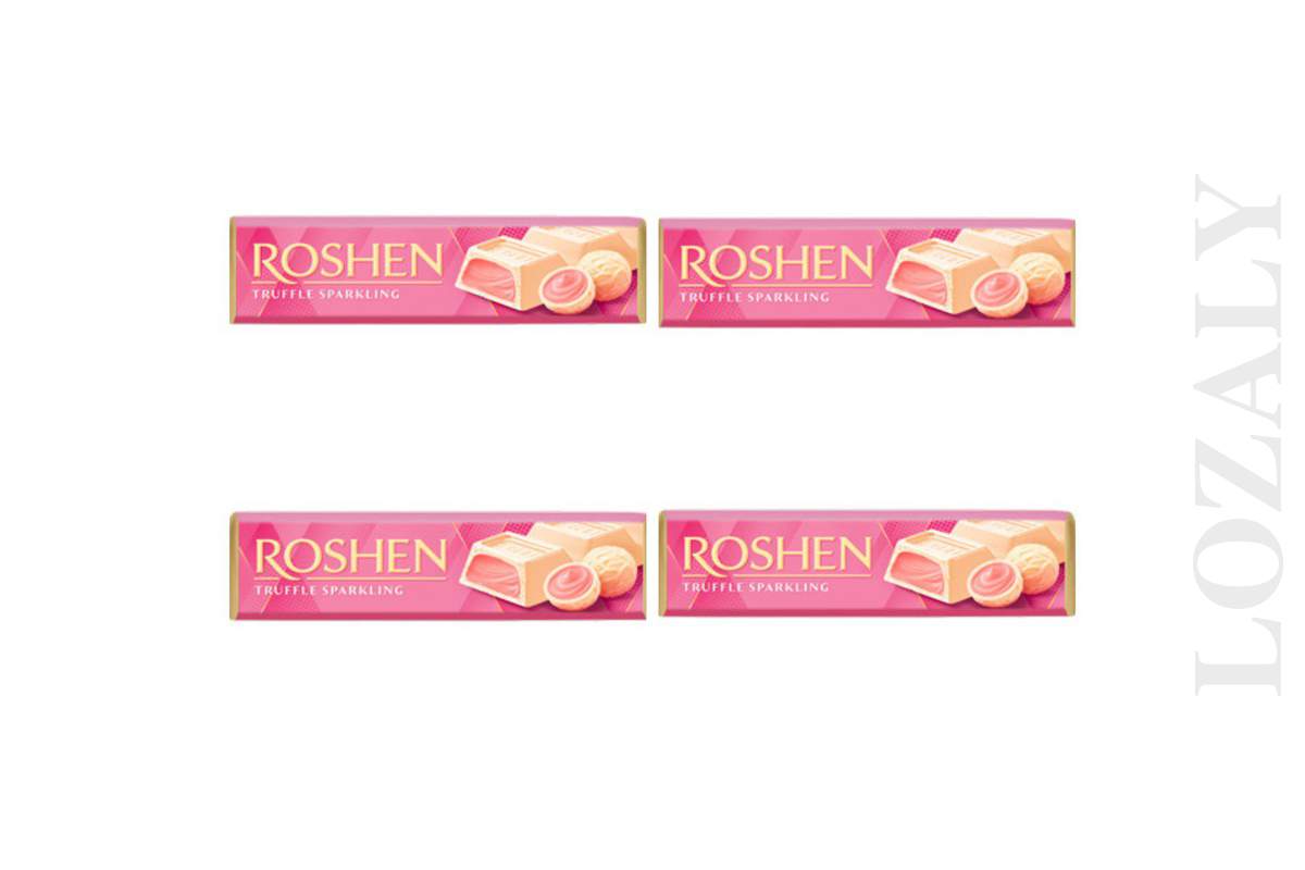 4PCS Ukrainian Candy Sweets ROSHEN White Chocolate Bars Truffle Sparkling_1