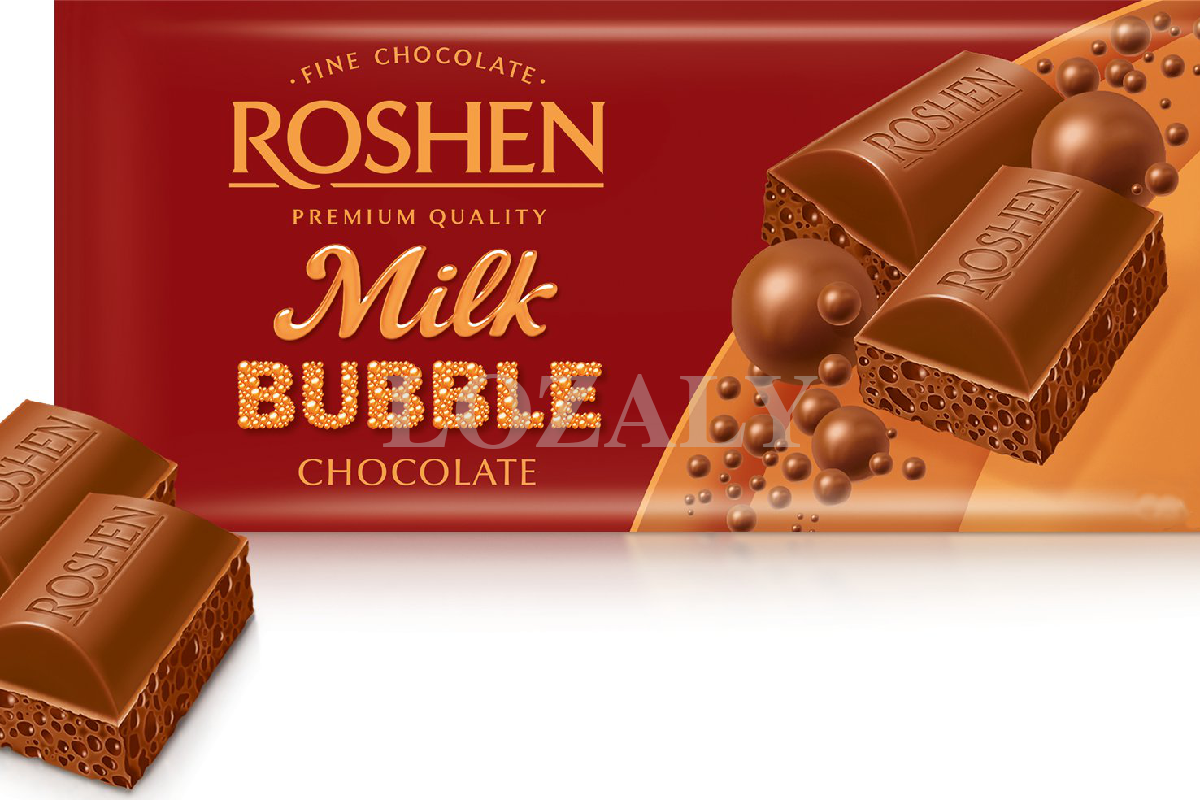 Sweets ROSHEN Dark, Milk, White, Caramel Bubble Aerated Chocolate Bars ...