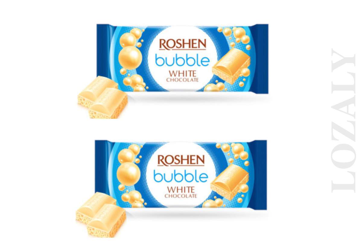 Ukrainian Sweets ROSHEN White Bubble Aerated Chocolate Bars 80g / 2.82oz