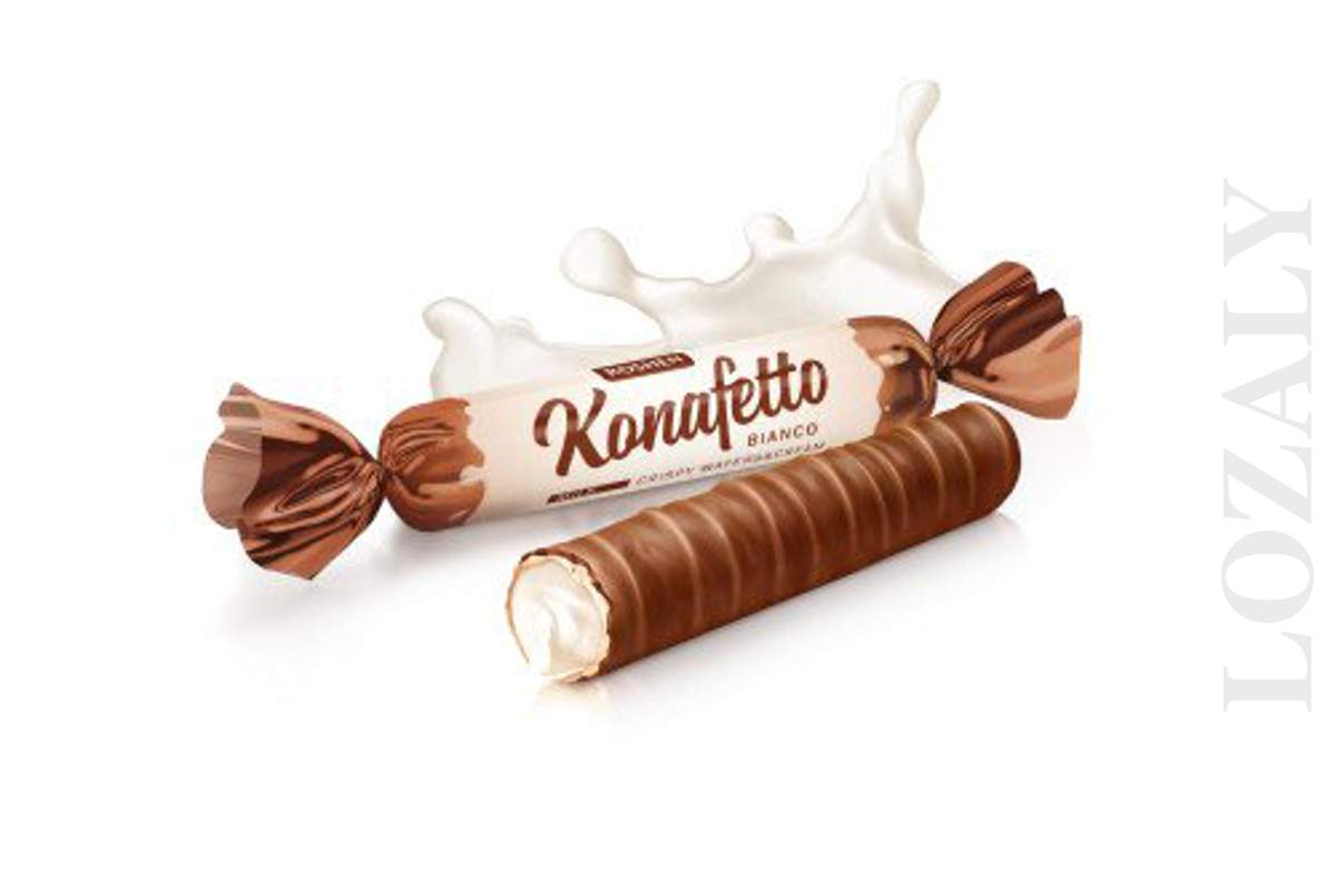 Sweets ROSHEN Milk Chocolate Candy "Konafetto Bianco" Condensed Milk