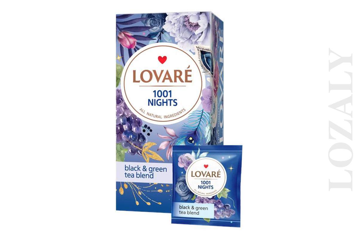 Ukrainian Natural Black & Green Tea Blend LOVARE 1001 Nights Apple