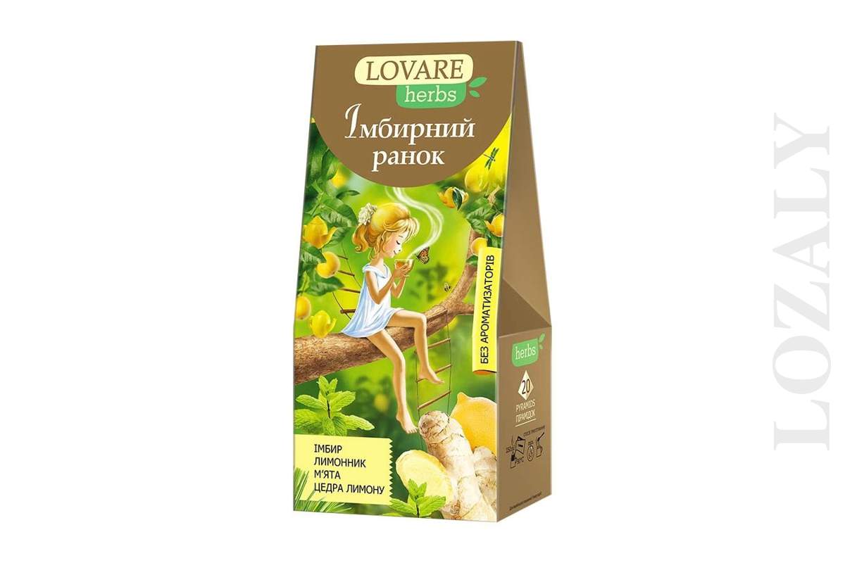 Ukrainian Natural Herbal and Berry Tea Blend LOVARE Ginger &amp; Lemon 20 Tea Bags_1_2