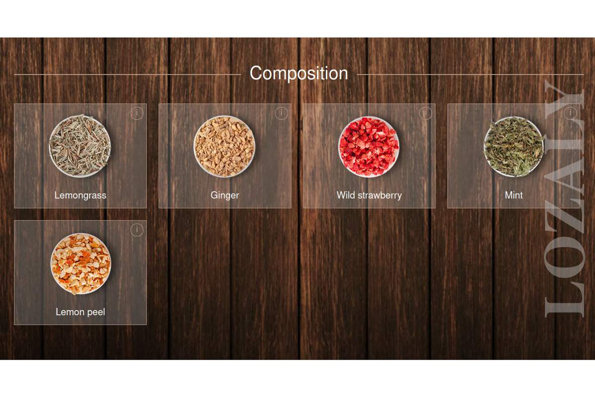 Ukrainian Natural Herbal and Berry Tea Blend LOVARE Ginger &amp; Lemon 20 Tea Bags