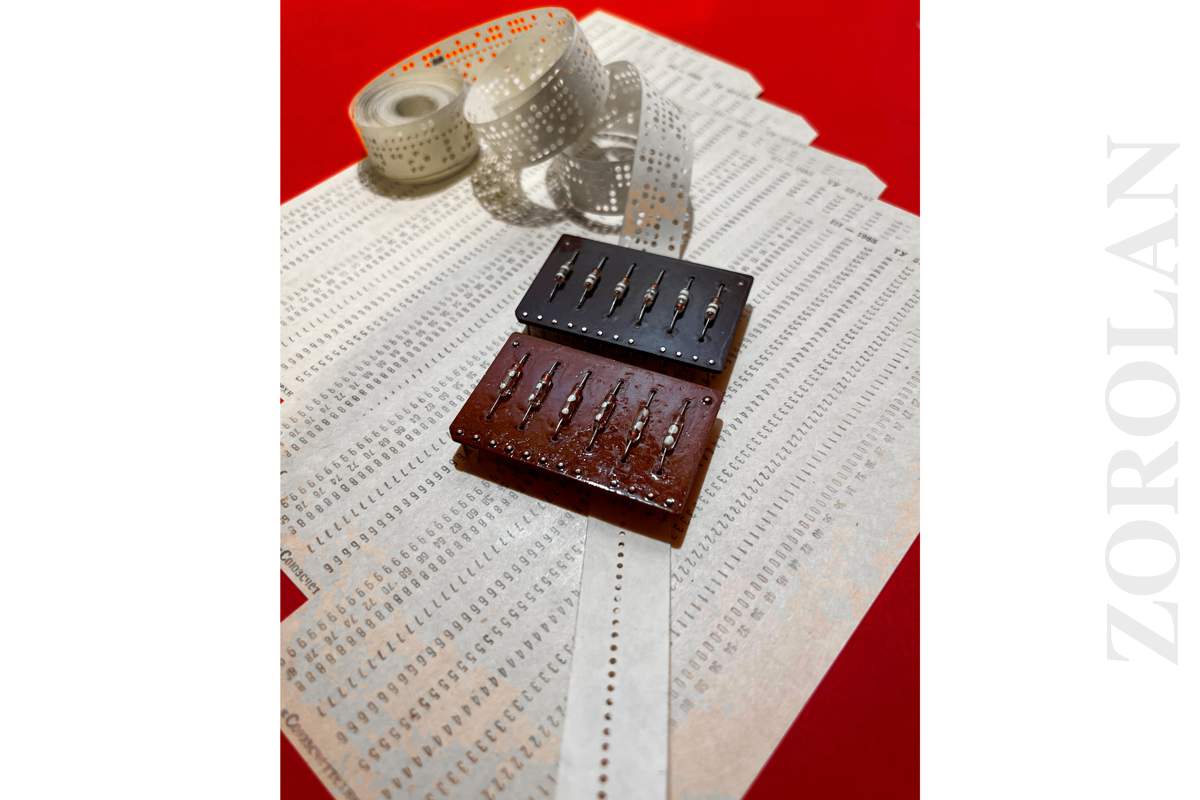 SET of Soviet Punch Cards (IBM 80-column), Punched Paper Tape, Circuit Board MIR SET of Soviet Punch Cards (IBM 80-column), Punched Paper Tape, Circuit Board MIR