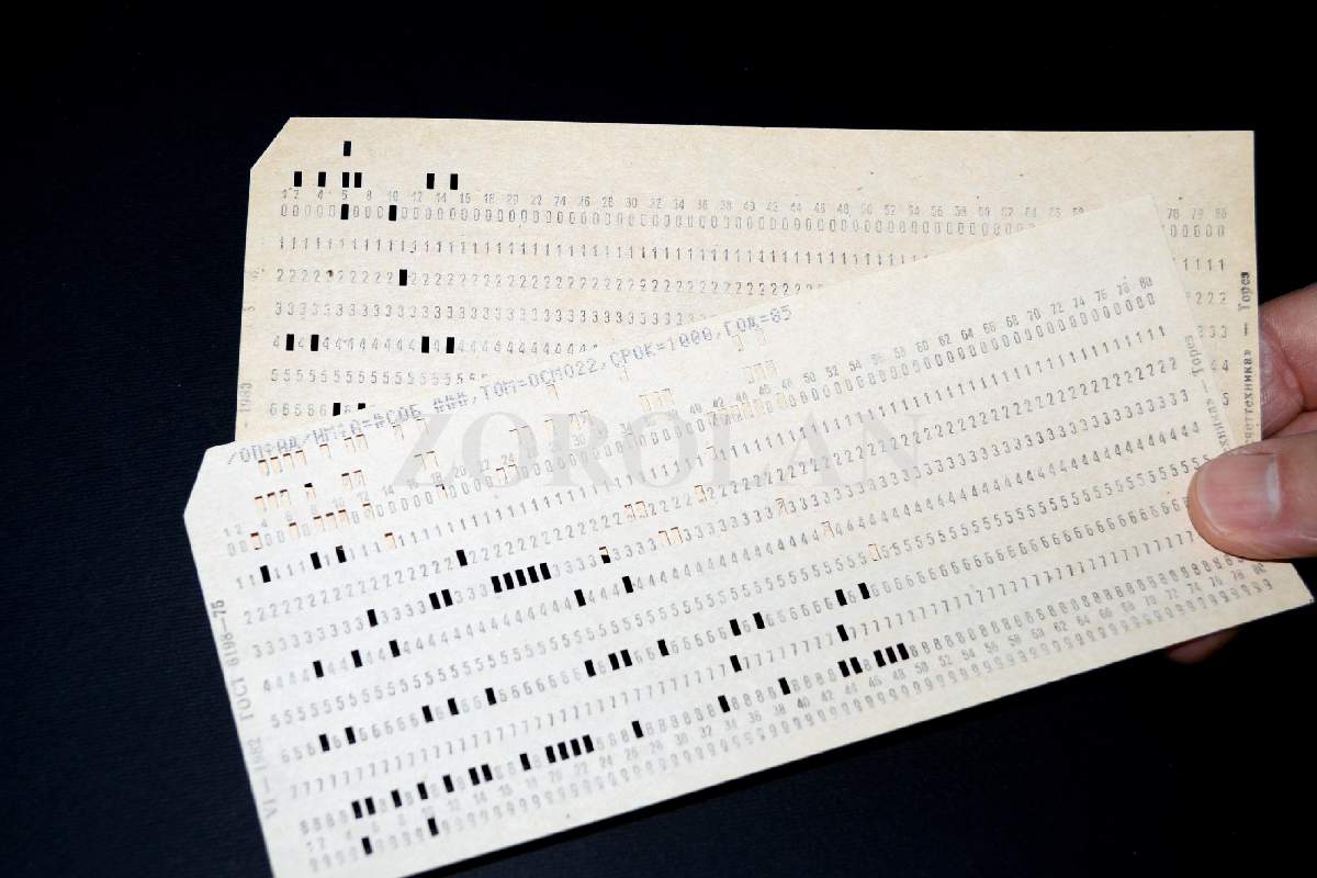 2x VINTAGE MAINFRAME COMPUTER Perforated PUNCH CARDS. IBM 80-column card format | eBay