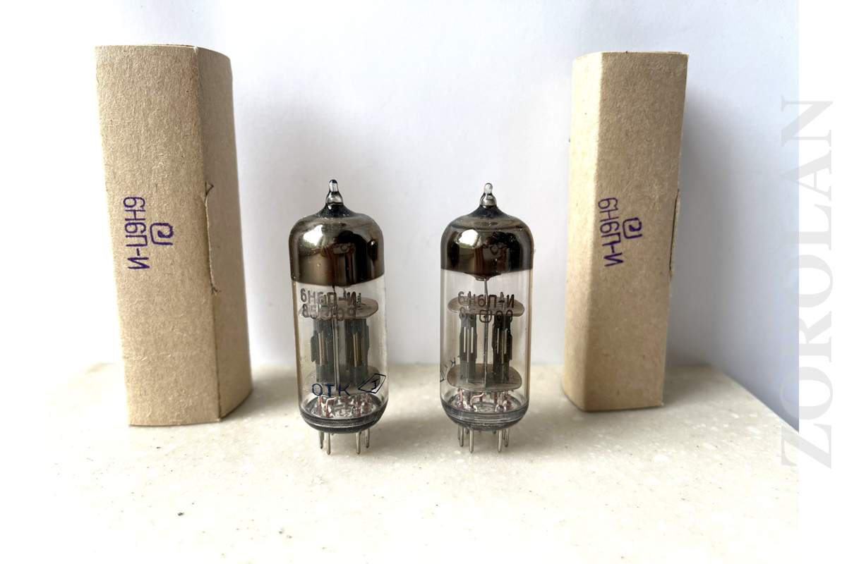 6N6P-I = ECC99 E182CC Double Triode Tube Soviet MATCHED DATE 09/1985 NEW BOX_1_2_3