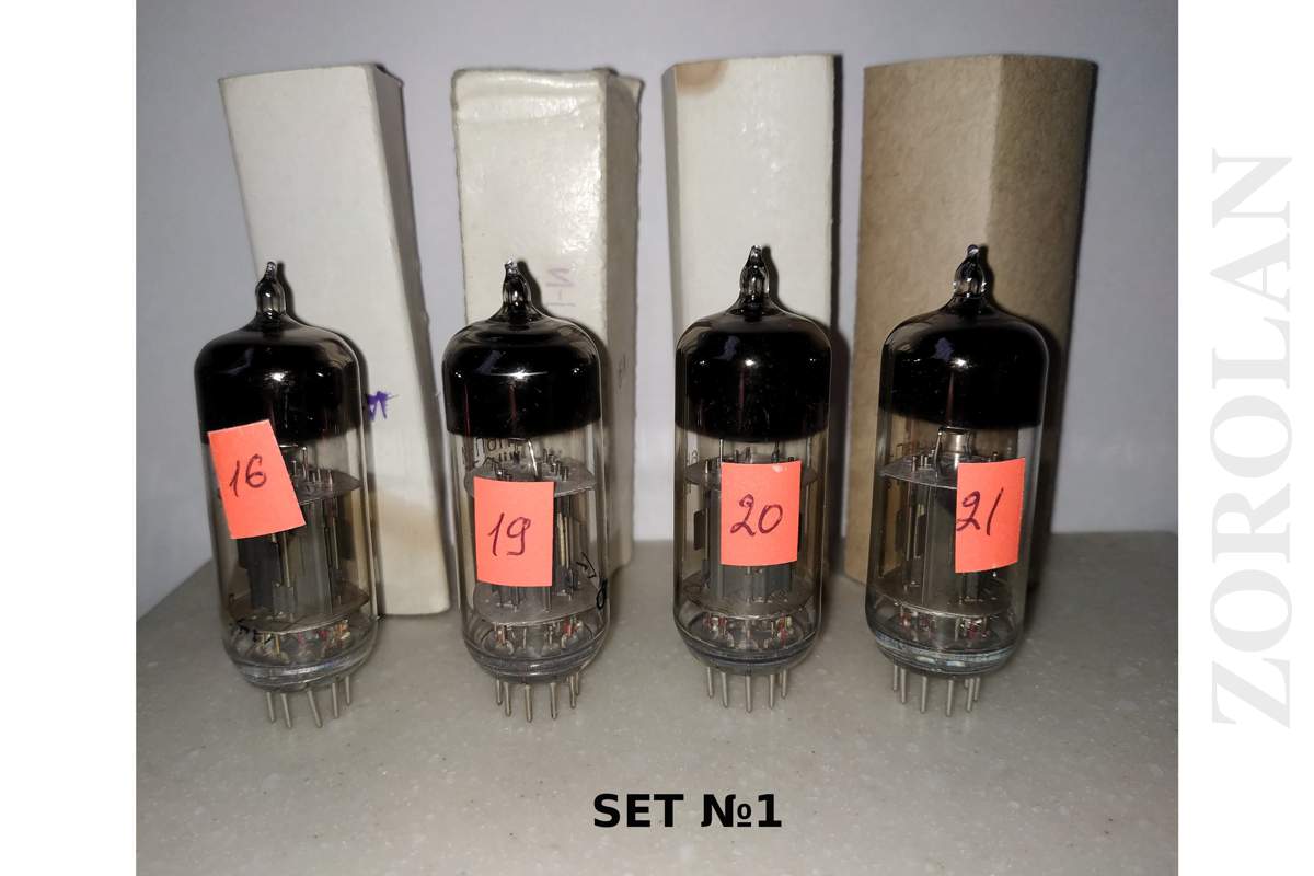 6N6P-I = ECC99, E182CC Double Triode Tube Soviet MATCHED QUAD 02/1972 NEW BOX_1