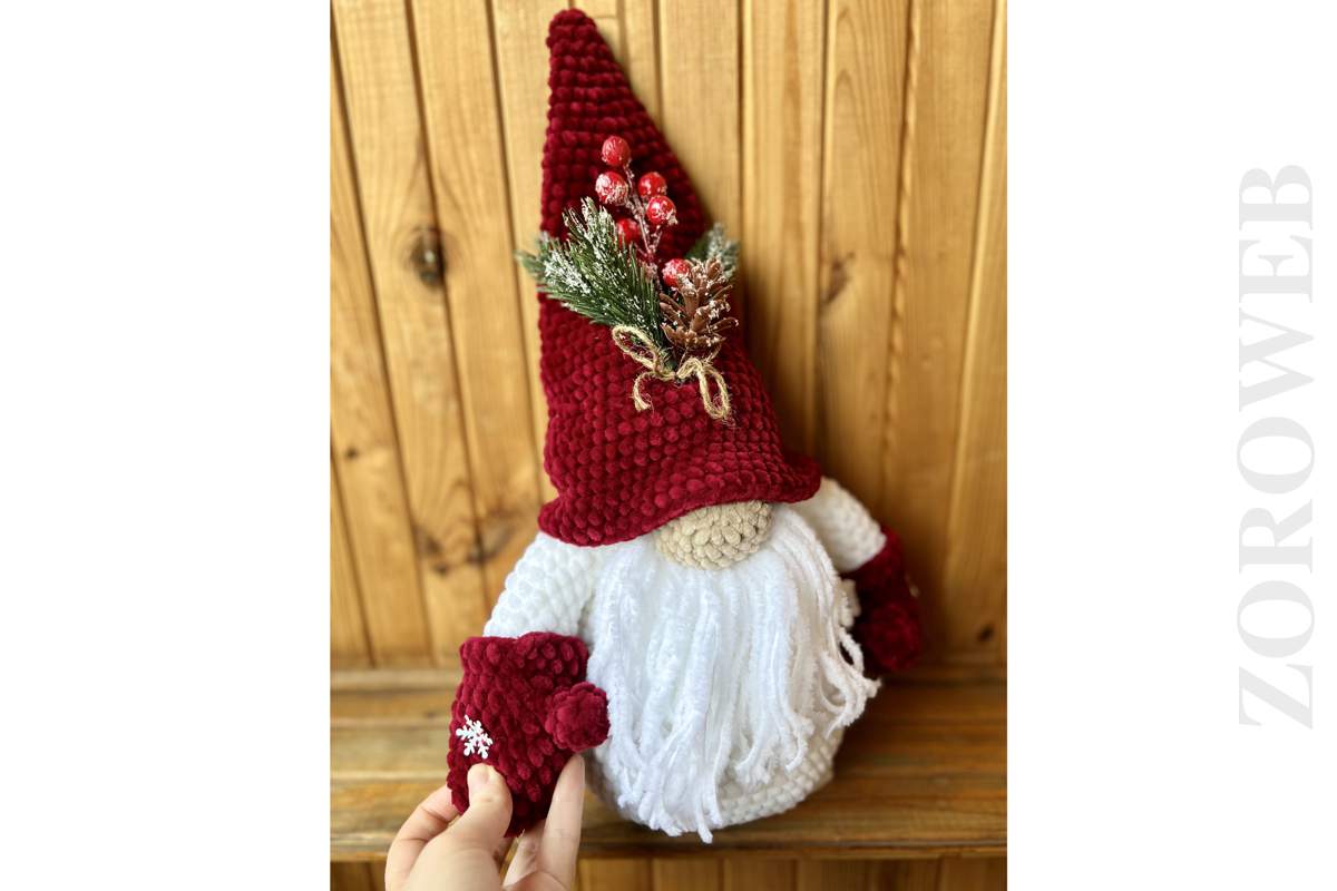 Handmade Crochet Plush Christmas Swedish Faceless Gnome Elf Home Decoration Gift_1